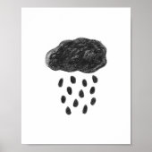 Zwarte wolk en regen poster (Voorkant)