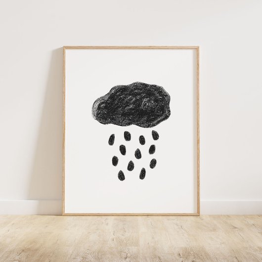 Zwarte wolk en regen poster