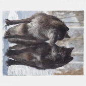 ZWARTE WOLVEN FLEECE DEKEN (Voorkant (Horizontaal))