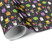 zwarte Wonderland Cadeaupapier (Rol Hoek)