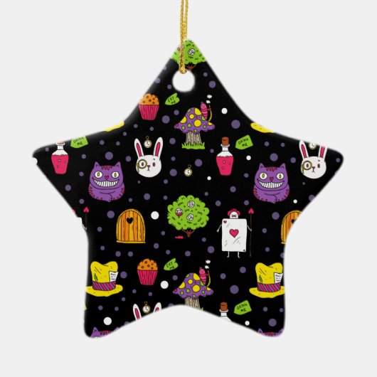 zwarte Wonderland Keramisch Ornament (Voorkant)