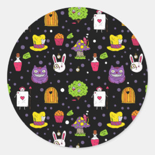 zwarte Wonderland Ronde Sticker