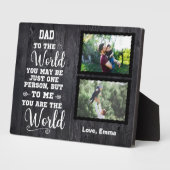 Zwarte Wooden Afbeelding Papa Je bent de wereld Fotoplaat (Zijkant)