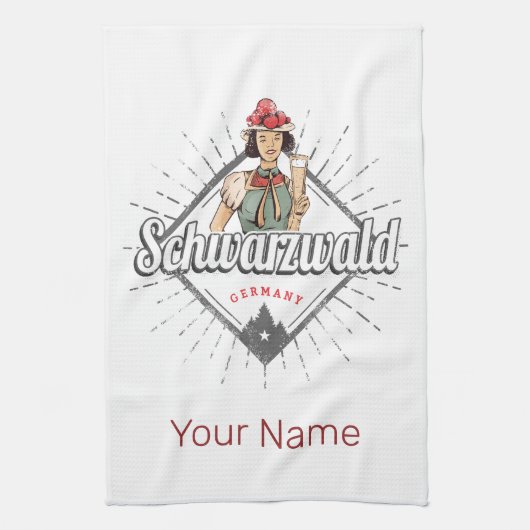 Zwarte Woud Baden-Württemberg Duitsland Vintage Theedoek (Verticaal)