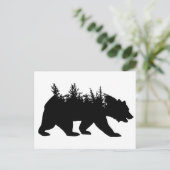 Zwarte Woud Beer Silhouet Briefkaart (Staand voorkant)