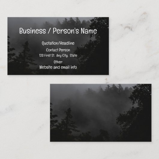Zwarte Woud Bomen Nachtlandschap Aangepast Visitekaartje (Voorkant / Achterkant)