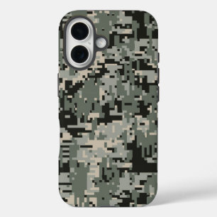Zwarte Woud Camo Patroon iPhone 16 Hoesje