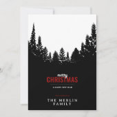 Zwarte Woud en Sneeuw Vrolijke Kerstvakantie Kaart (Voorkant)