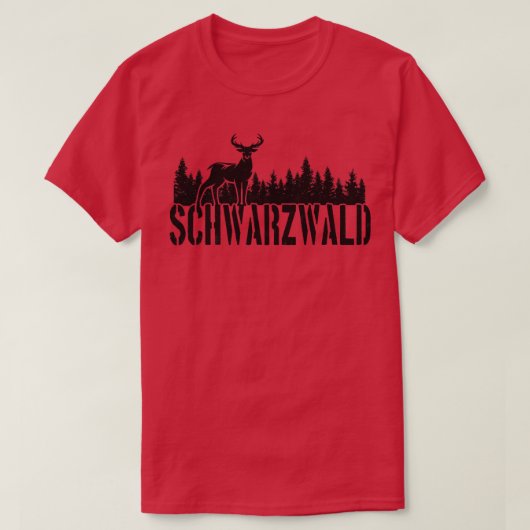 Zwarte Woud Hertenwoud T-shirt (Design voorkant)