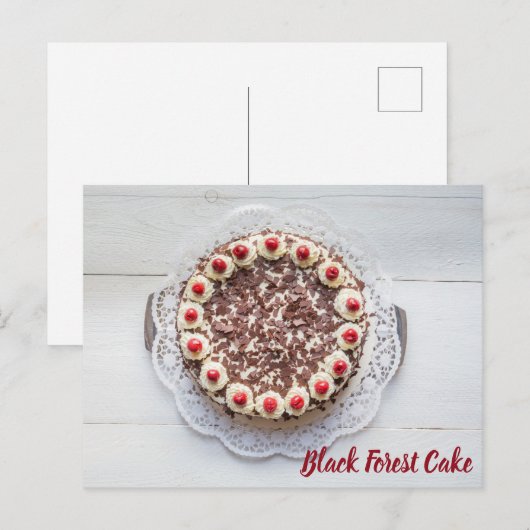 Zwarte woudkake voor het bakken van zoete gateau-t briefkaart (Voorkant / Achterkant)