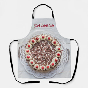 Zwarte woudkake voor het bakken van zoete gateau-t schort