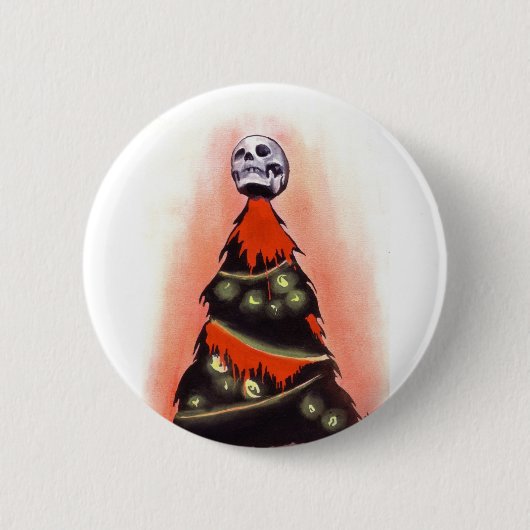 ZWARTE XMAS: Feliz Navidad Ronde Button 5,7 Cm (Voorkant)