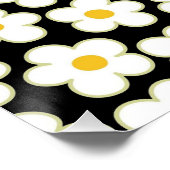 Zwarte Y2K Bold Wildflower Levendige Spring Art Perfect Poster (Hoek)