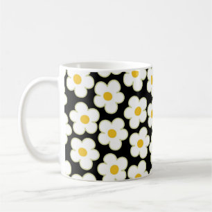 Zwarte Y2K Wildflower Bold Retro Spring Keuken Koffiemok