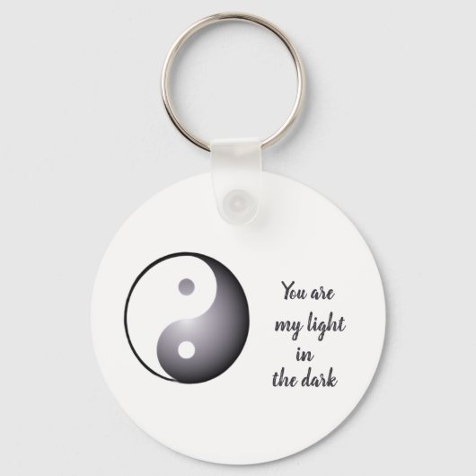 Zwarte yin yang Sleutelhanger (Voorkant)