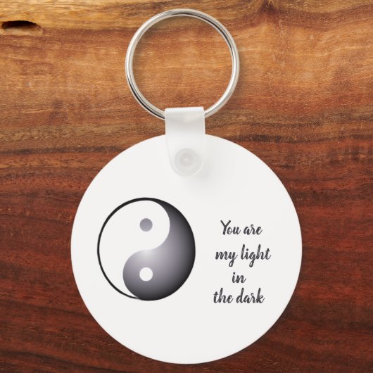 Zwarte yin yang Sleutelhanger (Voorkant)