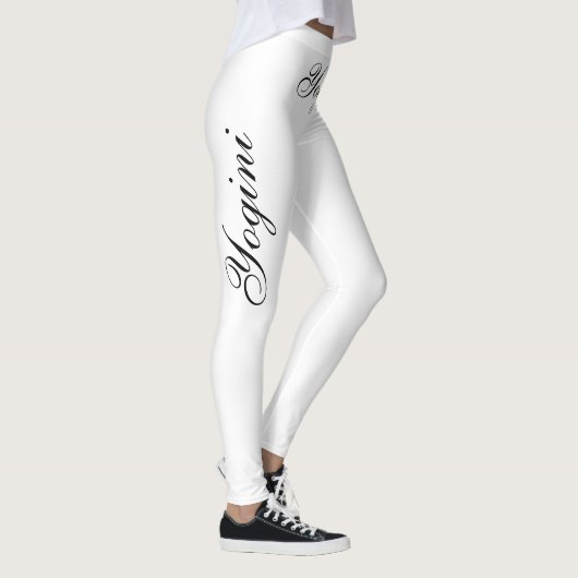 zwarte yogini op wit leggings (Rechts)