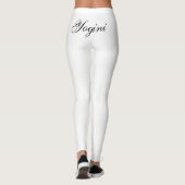 zwarte yogini op wit leggings (Achterkant)