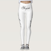 zwarte yogini op wit leggings (Voorkant)