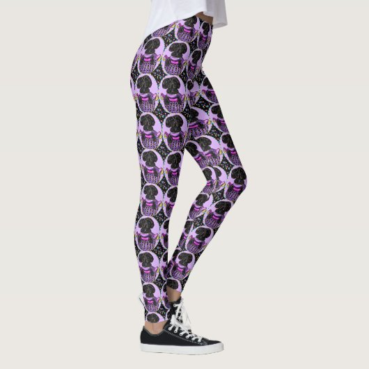Zwarte Yorkie Poo Leggings (Rechts)