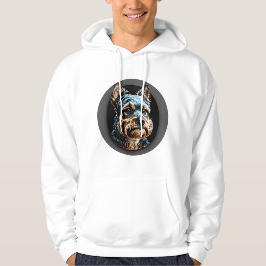 zwarte Yorkshire terriër Hoodie (Voorkant)
