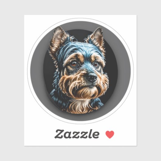 zwarte Yorkshire terriër Sticker (Vel)
