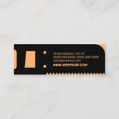 Zwarte zaagvorm lijst mini visitekaartje (Achterkant)