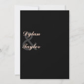 Zwarte Zachte Perzik Typografie Script Trouwdag Kaart (Achterkant)