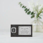 Zwarte zadeltas visitekaartje (Staand voorkant)