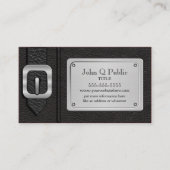 Zwarte zadeltas visitekaartje (Voorkant)