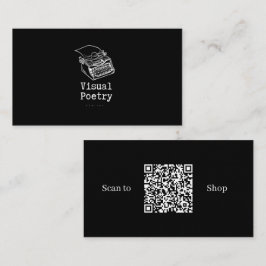 Zwarte zakelijke kaart met QR-code en aangepast lo Visitekaartje