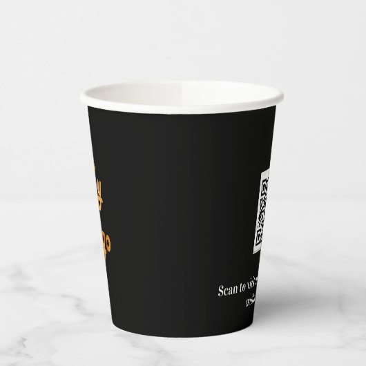 Zwarte zakelijke logo qr code papieren bekers (Links)