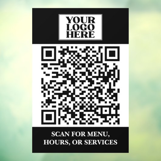 Zwarte zakelijke Logo QR-code Raamsticker (Vel 3)