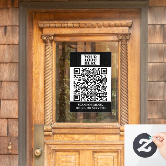 Zwarte zakelijke Logo QR-code Raamsticker (Huis Deur)