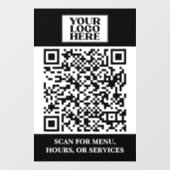 Zwarte zakelijke Logo QR-code Raamsticker (Vel)