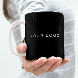 Zwarte zakelijke logo rechthoekige koffiemok