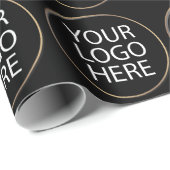 Zwarte Zakelijke Logo van het Bedrijf Professionel Cadeaupapier (Rol Hoek)