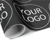 Zwarte Zakelijke Logo van het Bedrijf Professionel Cadeaupapier (Rol Hoek)