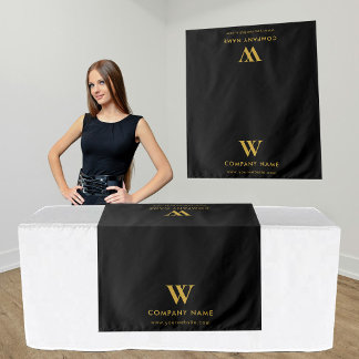 Zwarte Zakelijke Logo Verkoper Tafel Runner Displa Wandkleed