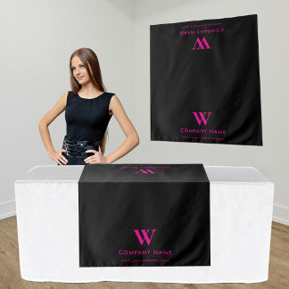 Zwarte Zakelijke Logo Verkoper Tafel Runner Displa Wandkleed