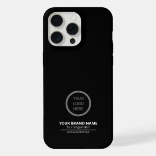 Zwarte Zakelijke Merknaamgeving Moderne Eenvoudige iPhone 15 Pro Max Case