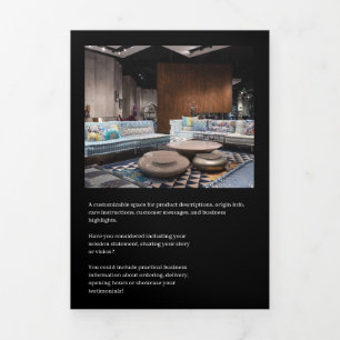 Zwarte Zakelijke Professionele Drie-delig Brochure Drieluik Kaart