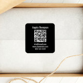 Zwarte zakelijke QR-code aangepast Vierkante Sticker