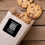 Zwarte zakelijke QR-code aangepast Vierkante Sticker