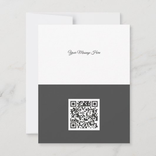 Zwarte zakelijke QR-code kerstboom reinigen Feestdagenkaart (Achterkant)