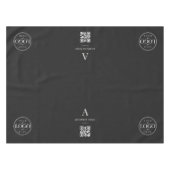 Zwarte zakelijke QR-code logo tafelbanner Tafelkleed (Voorkant (Horizontaal))