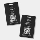Zwarte zakelijke QR-codebadge Badge (Voor- en achterkant)