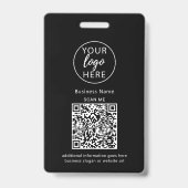 Zwarte zakelijke QR-codebadge Badge (Achterkant)