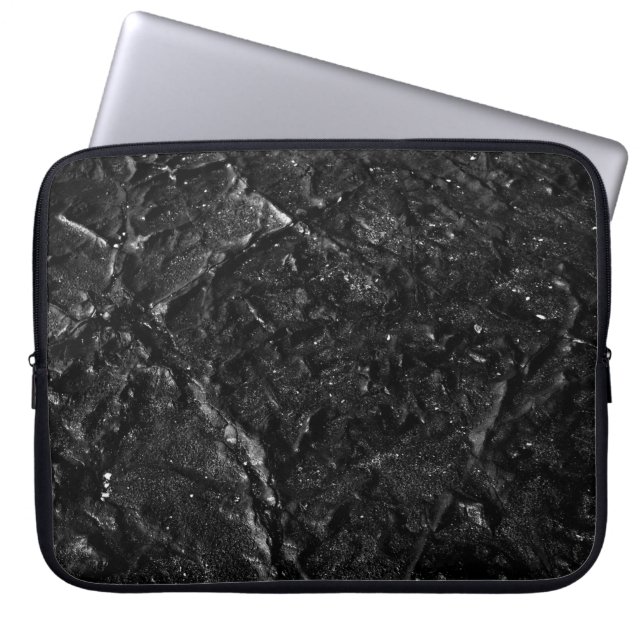 Zwarte zand laptop sleeve (Voorkant)