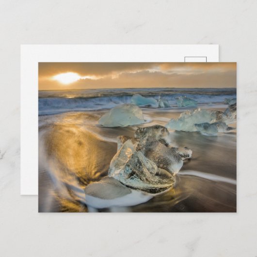 Zwarte zandbak | Jokulsarlon Zuid-IJsland Briefkaart (Voorkant / Achterkant)